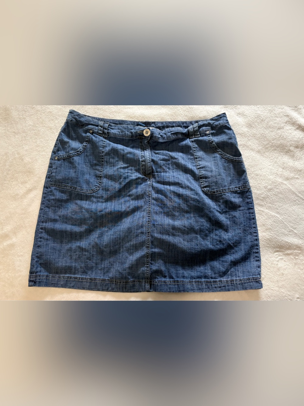 Karen Scott Dark Blue Denim Mini Skirt